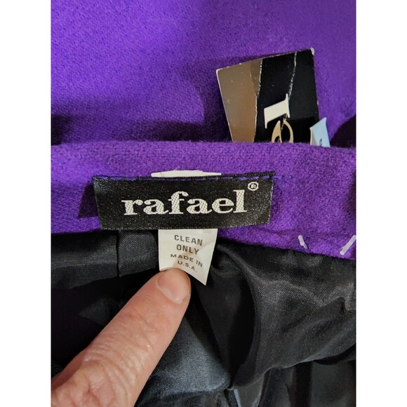 Rafael Wool Lined Women's Purple Pants Black Trim Pocket Size 16 NWT Vintage - Picture 7 of 12